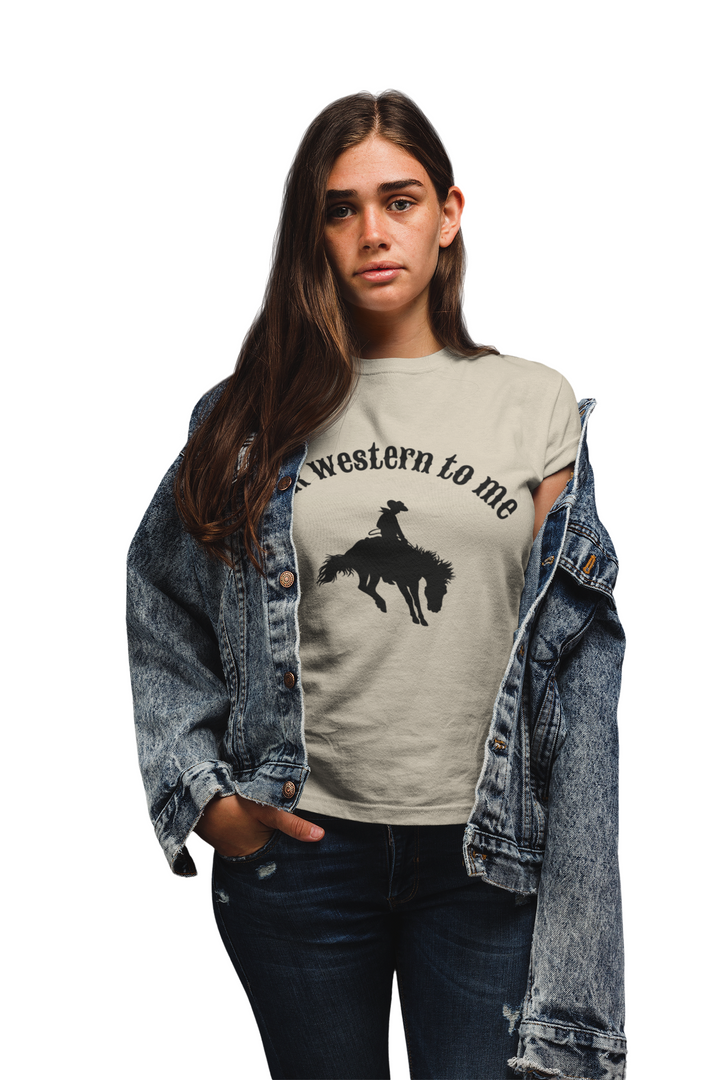 Western Cowboy Graphic T-Shirt - Unisex Tee &quot;Talk Western to Me&quot;
