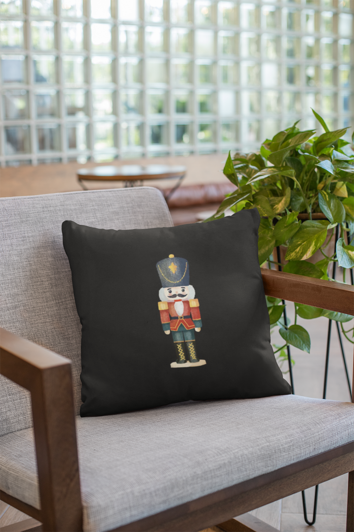 Nutcracker Faux Suede Square Pillow, Holiday Decor, Christmas Gifts, Home Accent, Decorative Pillow, Winter Vibes