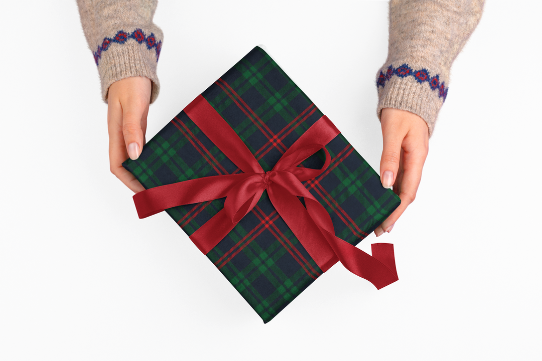 Tartan Plaid Wrapping Paper – Classic Green & Red Holiday Gift Wrap