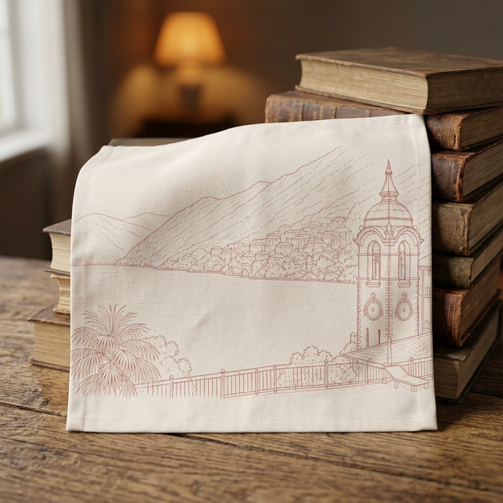 Villa Lago di Como Cotton Napkin Lakeside Villa Sketch (Set of 4)