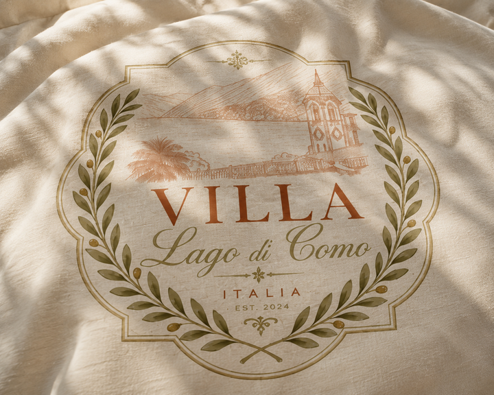 Villa Lago di Como Duvet and Pillow Shams Cotton Bed Set