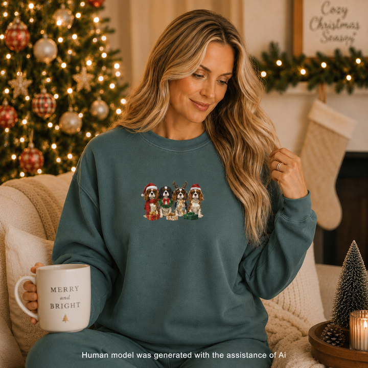 Cavalier King Charles Christmas Sweatshirt | Dog Mom Holiday Sweatshirt | Cavalier Lover Gift | Cozy Christmas Crewneck | Merry Paws Collection™