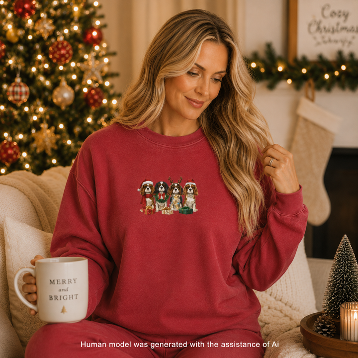 Cavalier King Charles Christmas Sweatshirt | Dog Mom Holiday Sweatshirt | Cavalier Lover Gift | Cozy Christmas Crewneck | Merry Paws Collection™