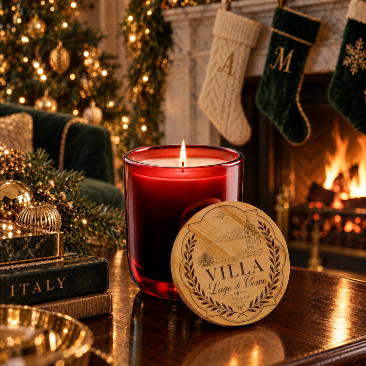 Engraved 14oz Scented Soy Candle Luxe Villa Lago Di Como Bamboo Lid