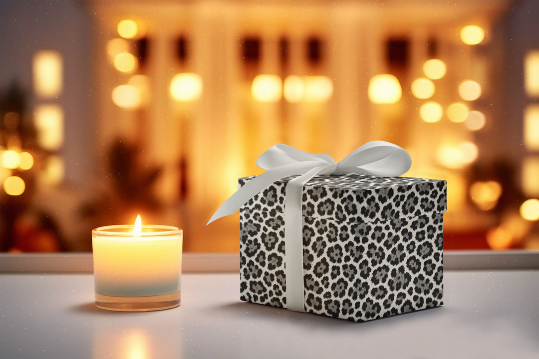 Leopard Print Wrapping Paper Roll Black, White Luxury Gift Wrap for Birthdays, Christmas, Holidays, and Stylish Celebrations
