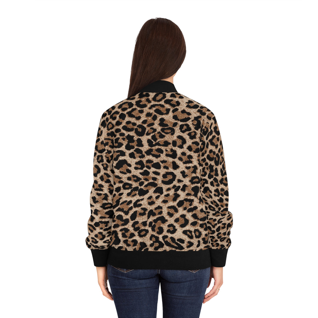 Leopard Print Women's Bomber Jacket — All-Over Print Fashion Bomber