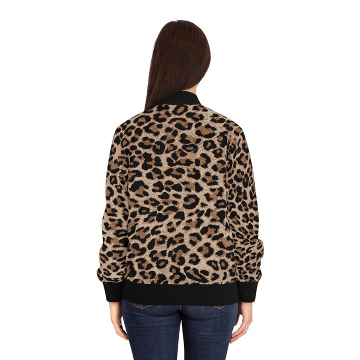 Leopard Print Women's Bomber Jacket — All-Over Print Fashion Bomber