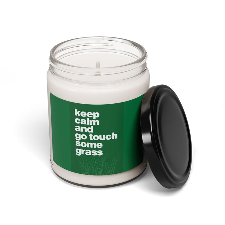 Scented Soy Candle, 9oz Keep Calm & Touch Some Grass 9 Scents Cinnamon Vanilla, Coconut, Lavender, Apple, Pine, Unscented