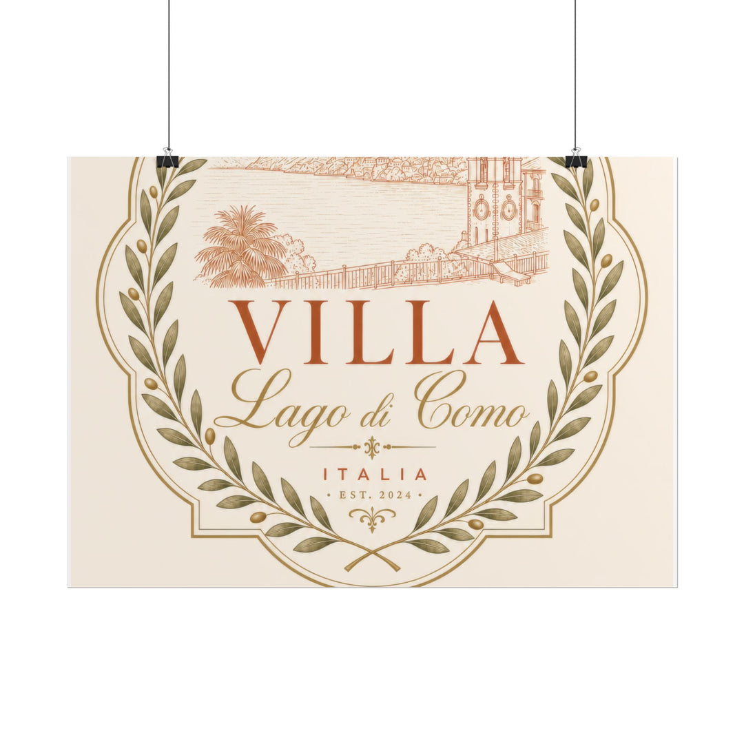 Villa Lago di Como Benvenuti Rolled Poster Vintage Italian Travel Art Print