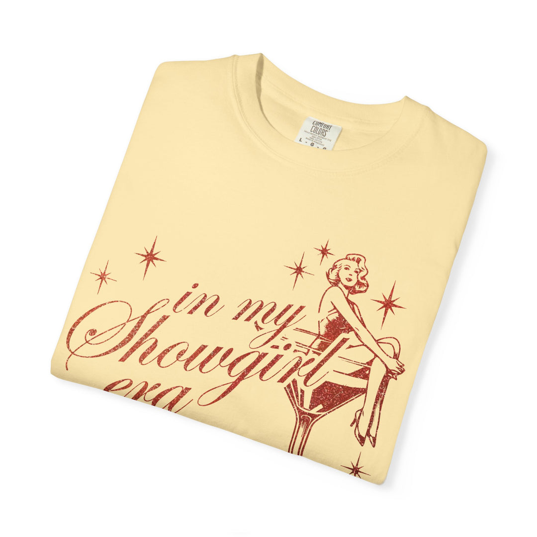 Showgirl Era Sweatshirt: Orange Faux Glitter Print, Vintage Concert Style