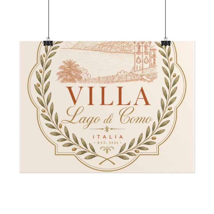 Villa Lago di Como Benvenuti Rolled Poster Vintage Italian Travel Art Print