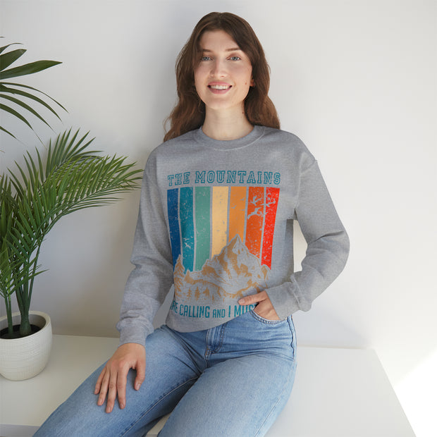 The Mountains Are Calling Unisex Crewneck Sweatshirt