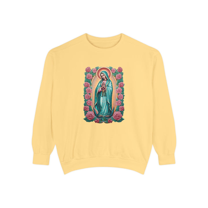 Comfort Colors Virgin Mary Hail Mary Prayer Unisex Sweatshirt Our Lady Of Guadalupe