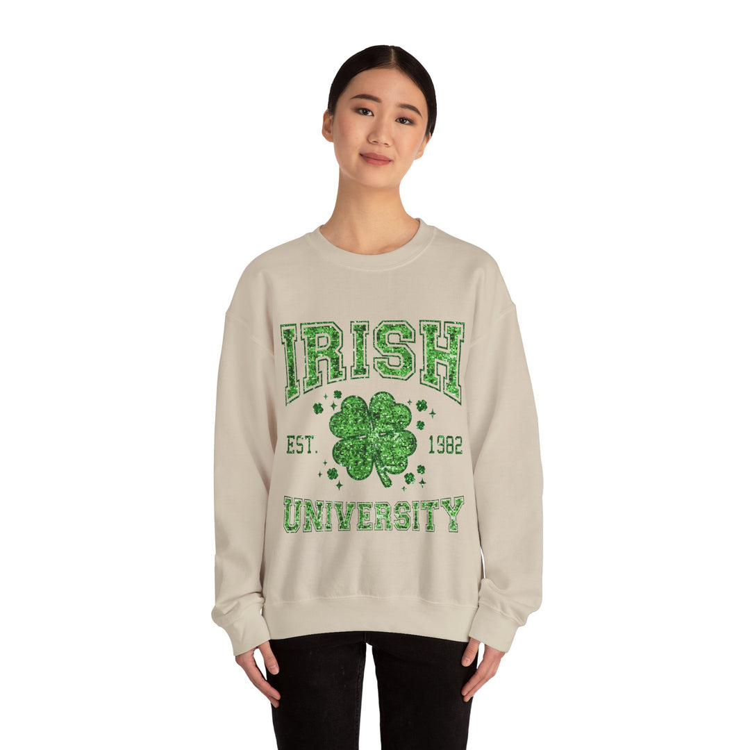 Irish University Faux Sequins Unisex Sweatshirt
