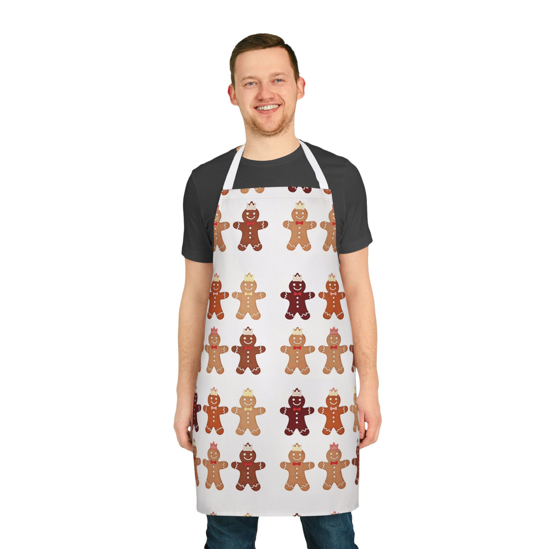 Gingerbread Pattern Apron Holiday Baking Kitchen Apron
