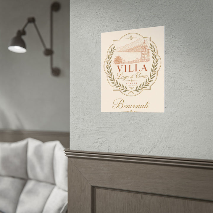 Villa Lago di Como Benvenuti Rolled Poster Vintage Italian Travel Art Print