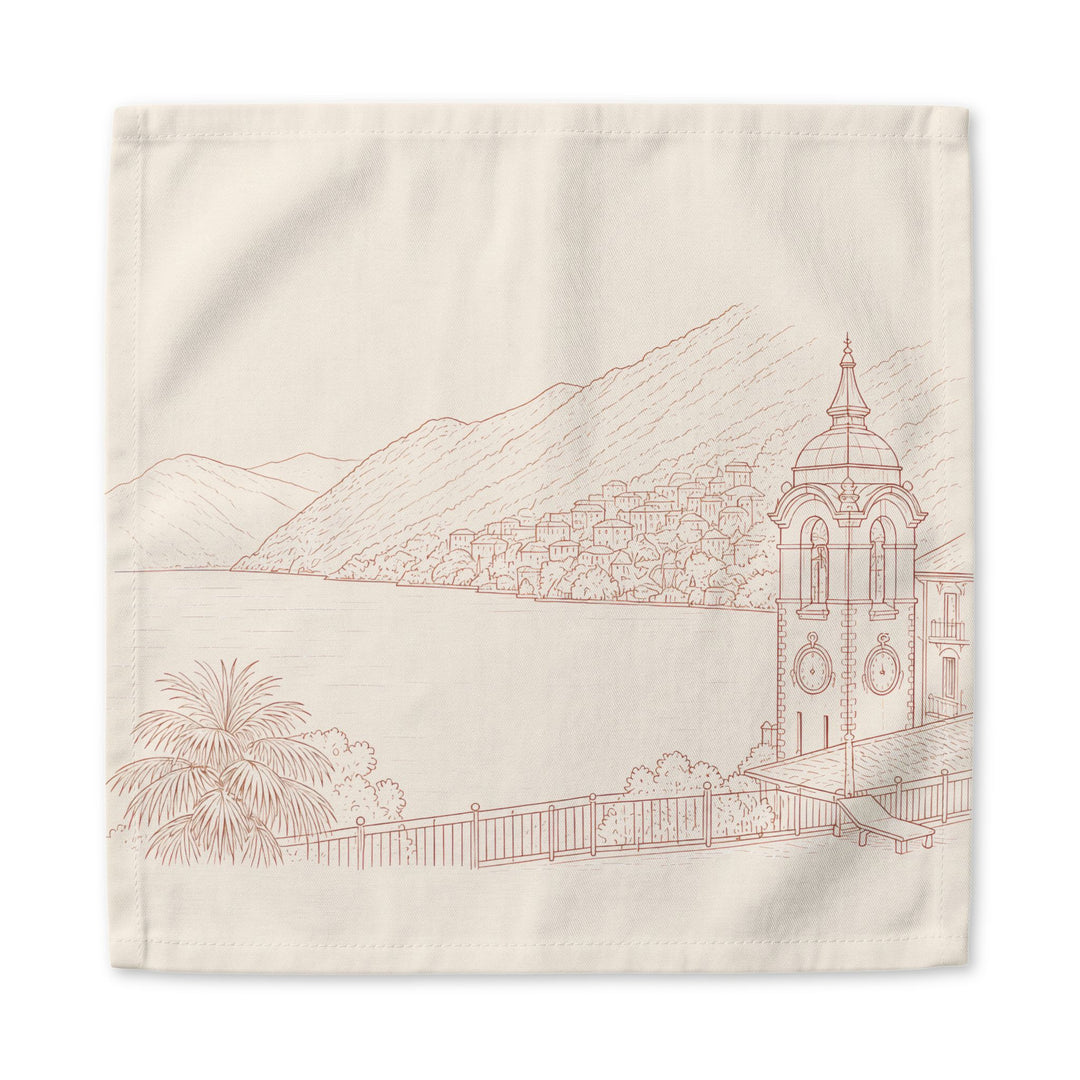 Villa Lago di Como Cotton Napkin Lakeside Villa Sketch (Set of 4)