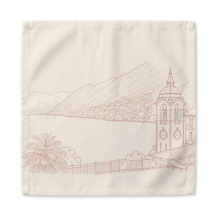 Villa Lago di Como Cotton Napkin Lakeside Villa Sketch (Set of 4)