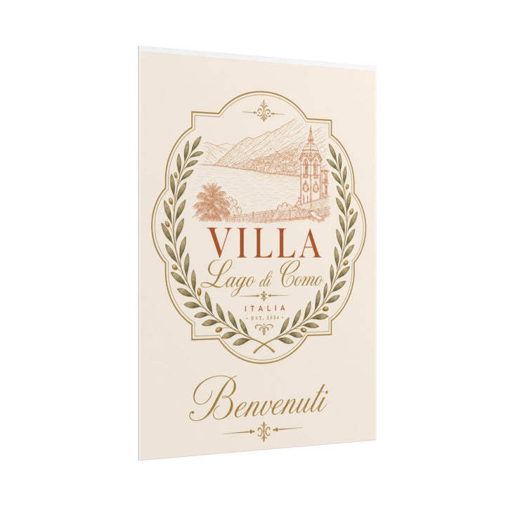 Villa Lago di Como Benvenuti Rolled Poster Vintage Italian Travel Art Print