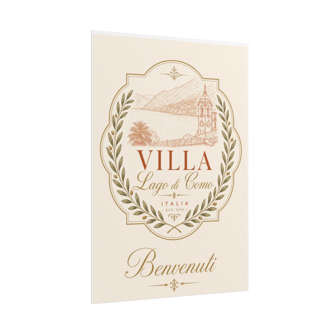 Villa Lago di Como Benvenuti Rolled Poster Vintage Italian Travel Art Print