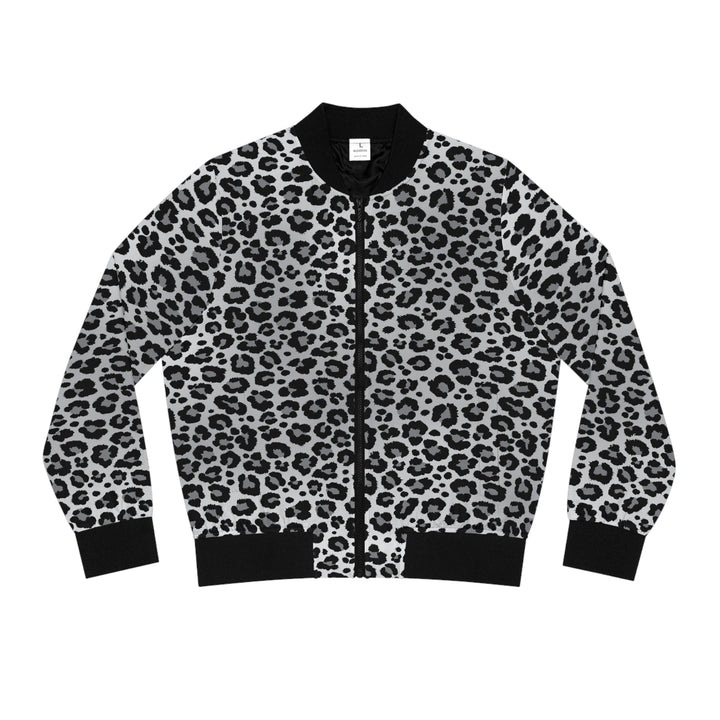 Snow Leopard Bomber Jacket Leopard Print Gifts For Her Trendy Chic Outerwear For Fashionistas