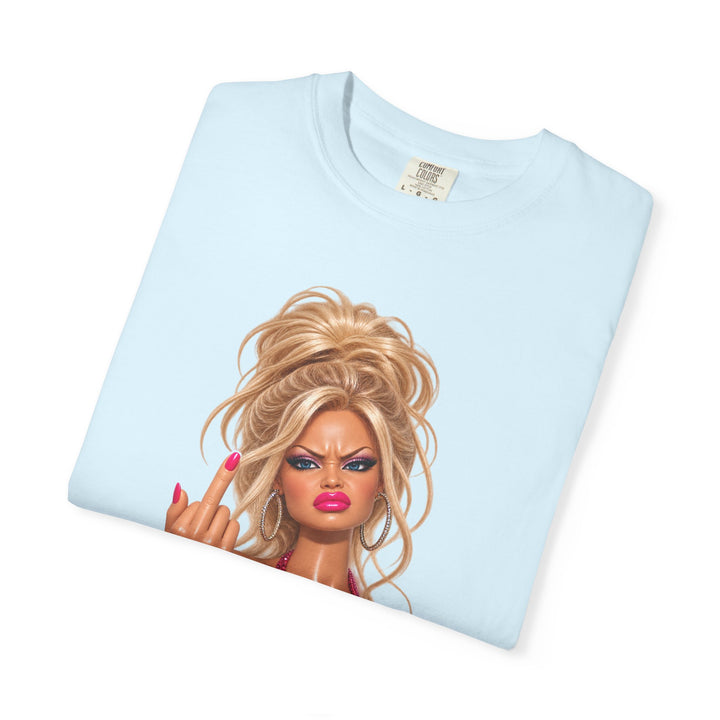 Middle Finger Meme Doll Retro Glam Diva T‑Shirt Sassy Sarcastic Joke Graphic Tee Women Humor Gag Shirt