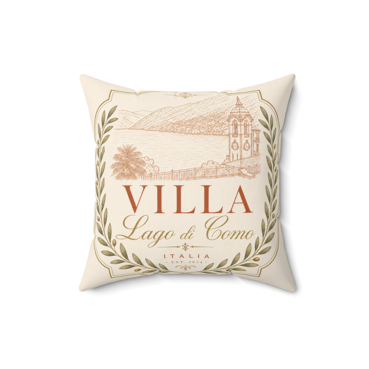 Villa Lago di Como Faux Suede Pillow
