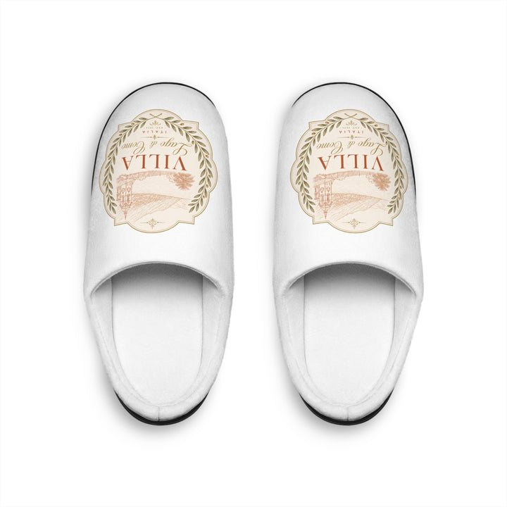 Villa Crest Men's Indoor Slippers — Cozy Home House Emblem Design