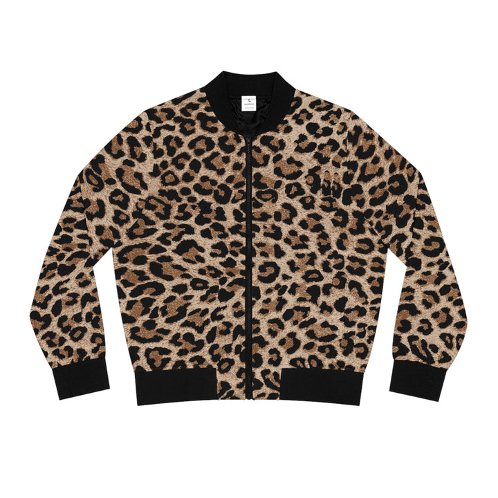 Leopard Print Women's Bomber Jacket — All-Over Print Fashion Bomber