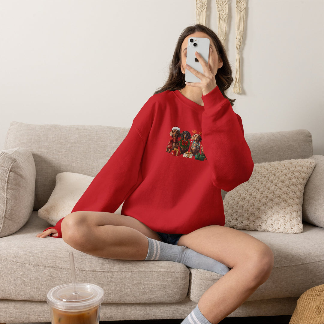 Dachshund Christmas Sweatshirt, Wiener Dog Holiday Sweatshirt, Dog Lover Gift, Cute Doxie Crewneck, Merry Christmas Pullover