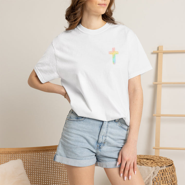 Christian Prayer TShirt The Lord's Prayer Watercolor Rainbow Design Our Father