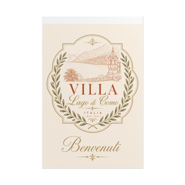 Villa Lago di Como Benvenuti Rolled Poster Vintage Italian Travel Art Print