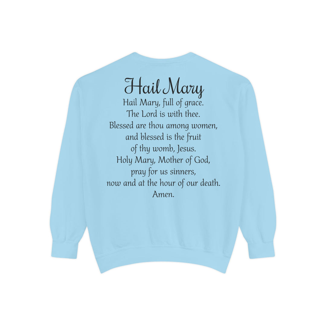 Comfort Colors Virgin Mary Hail Mary Prayer Unisex Sweatshirt Our Lady Of Guadalupe