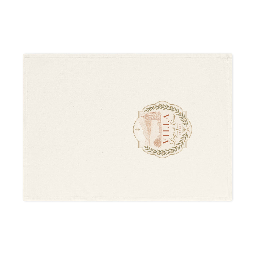 Villa Lago di Como Logo Cotton Tea Towel Rustic Mediterranean Kitchen Decor