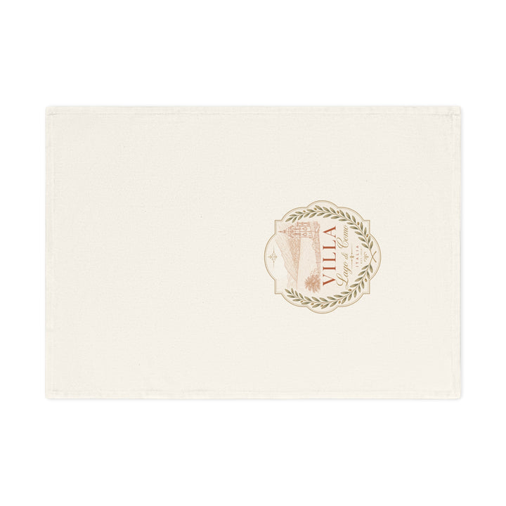 Villa Lago di Como Logo Cotton Tea Towel Rustic Mediterranean Kitchen Decor