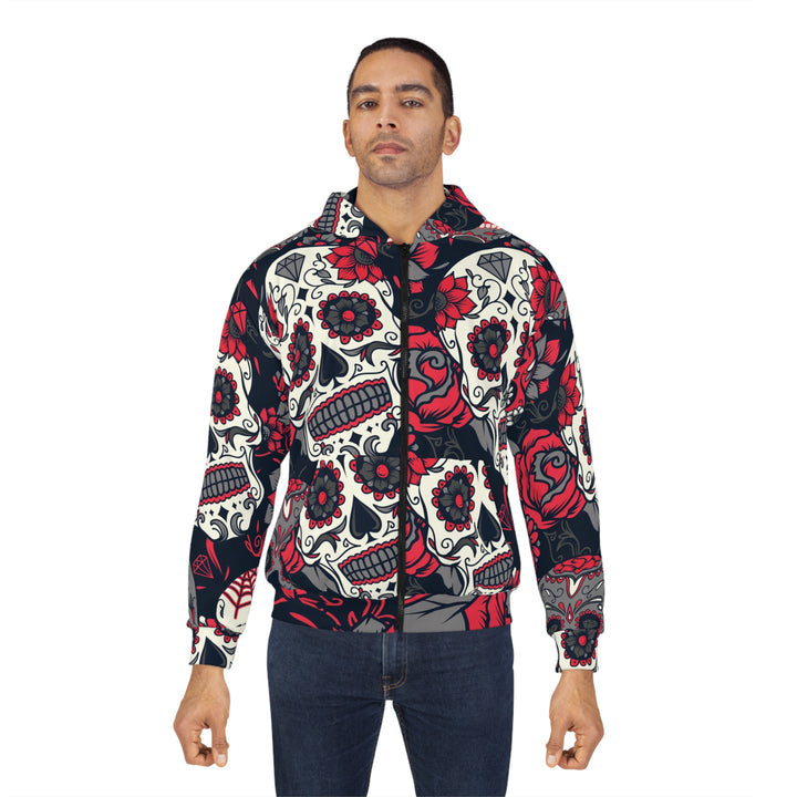 Day of the Dead Roses and Skull Unisex Zip Hoodie