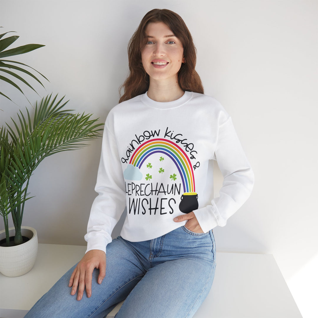 Rainbow Kisses and Leprechaun Wishes Oversized Crewneck Sweatshirt
