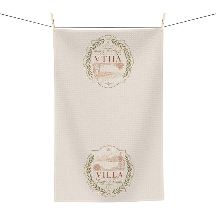 Villa Lago di Como Logo Microfiber Tea Towel Rustic French Farmhouse Kitchen Décor