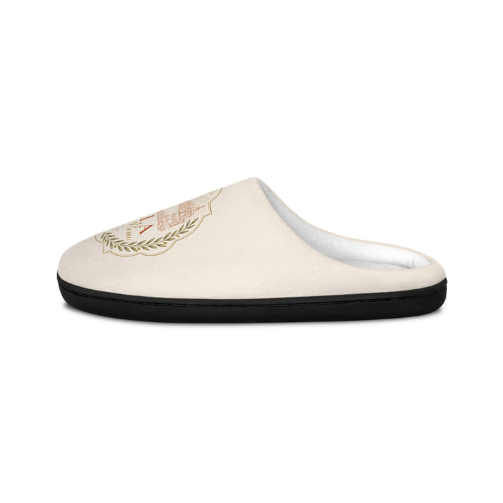 Villa Lago di Como Emblem Women's Indoor Slippers Cozy Cream Logo Mules