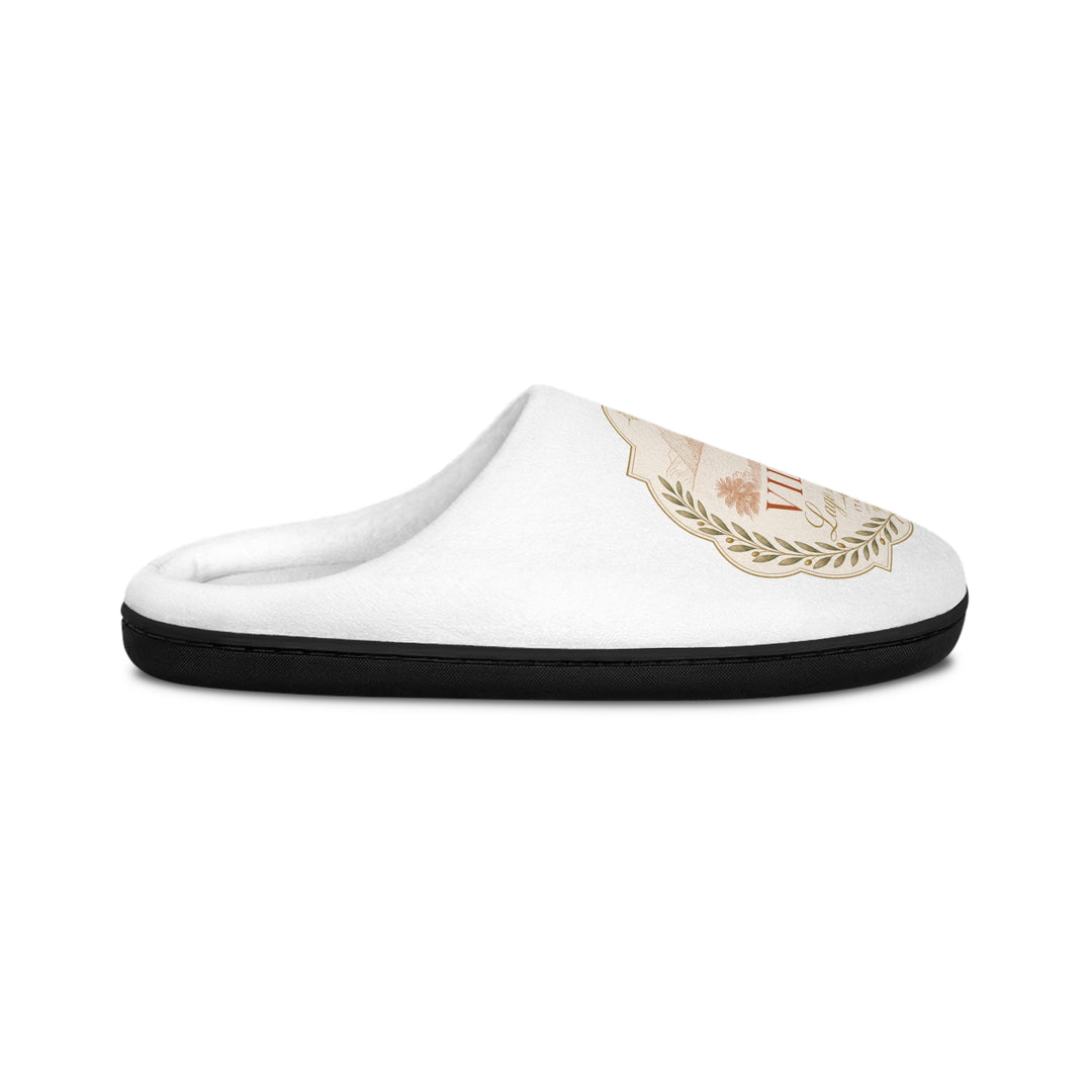 Villa Crest Men's Indoor Slippers — Cozy Home House Emblem Design