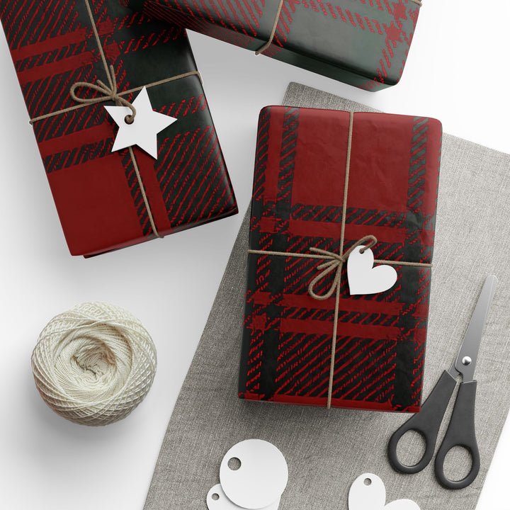 Wrapping Paper - Red & Black Buffalo Plaid Holiday Gift Wrap