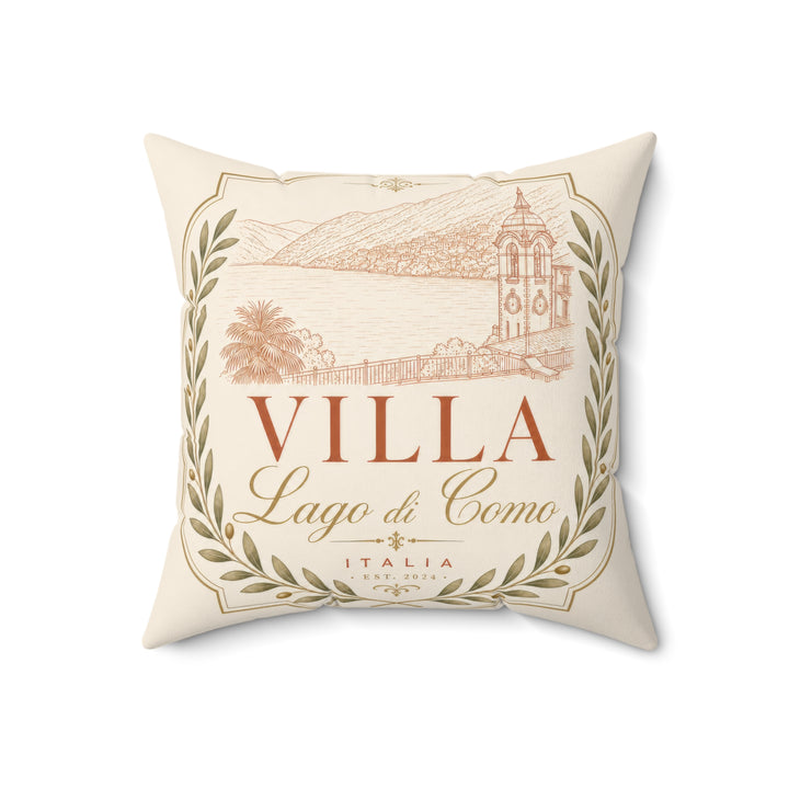 Villa Lago di Como Faux Suede Pillow