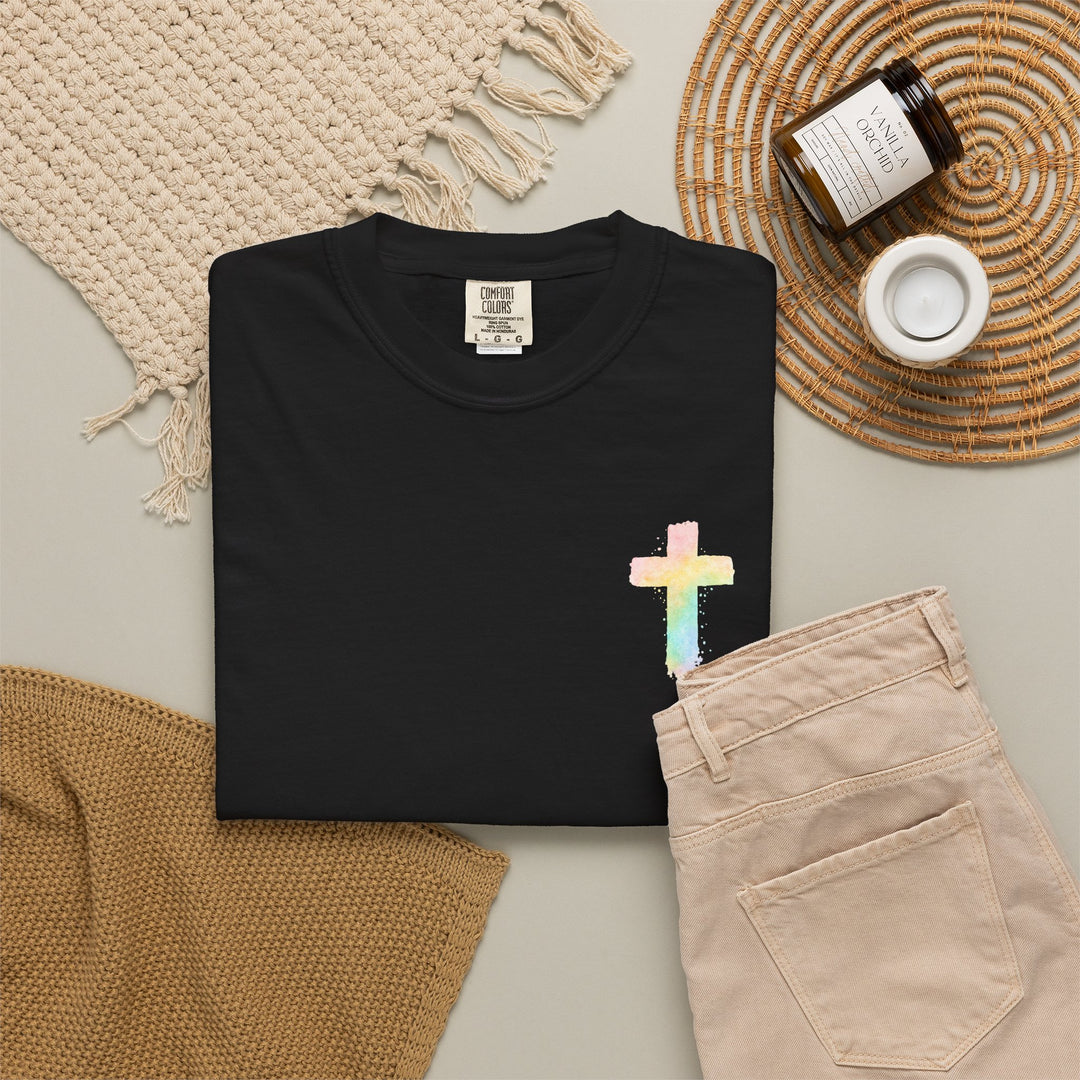 Christian Prayer TShirt The Lord's Prayer Watercolor Rainbow Design Our Father