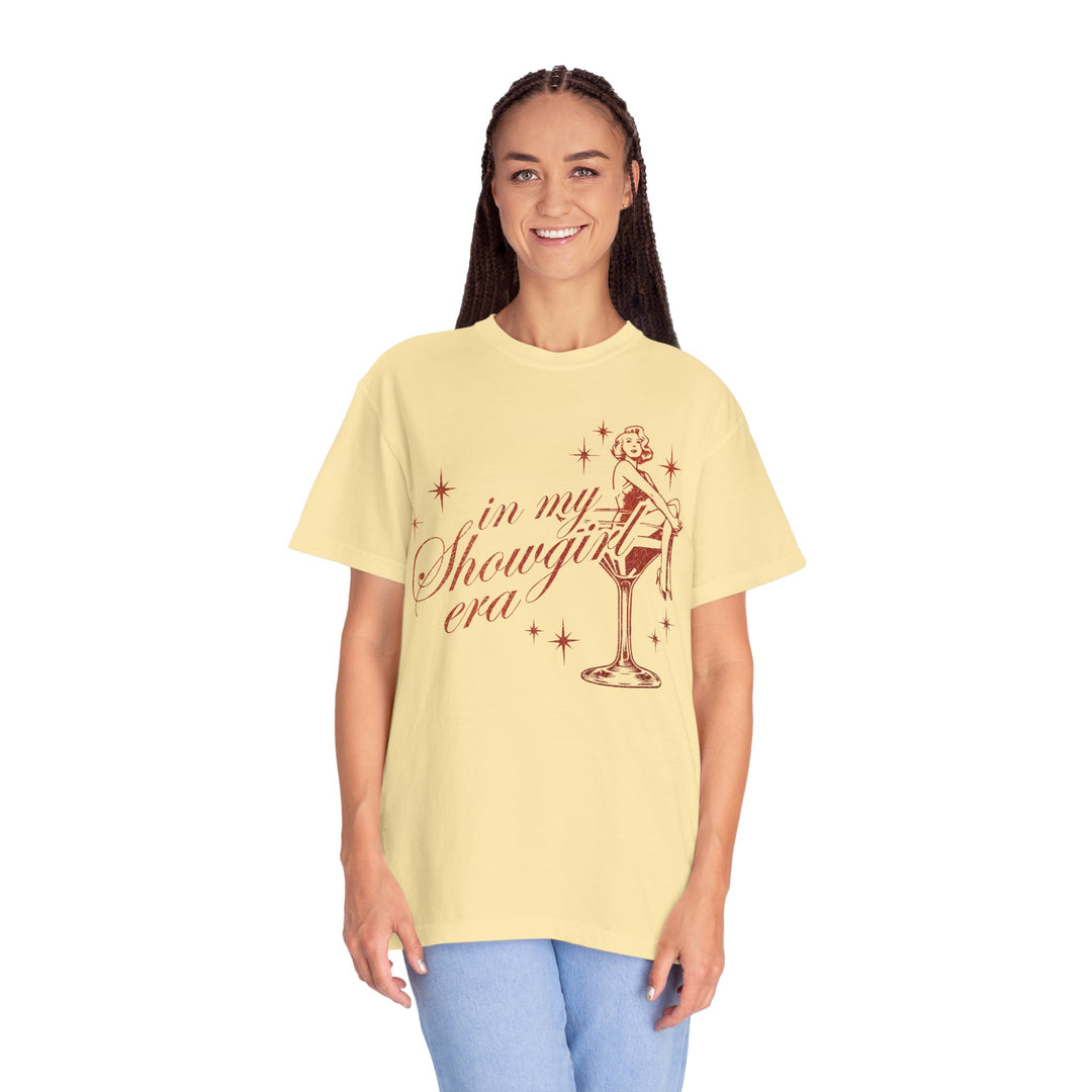Showgirl Era Sweatshirt: Orange Faux Glitter Print, Vintage Concert Style