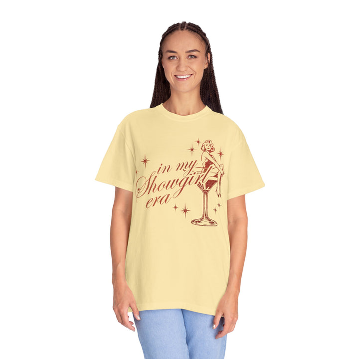 Showgirl Era Sweatshirt: Orange Faux Glitter Print, Vintage Concert Style