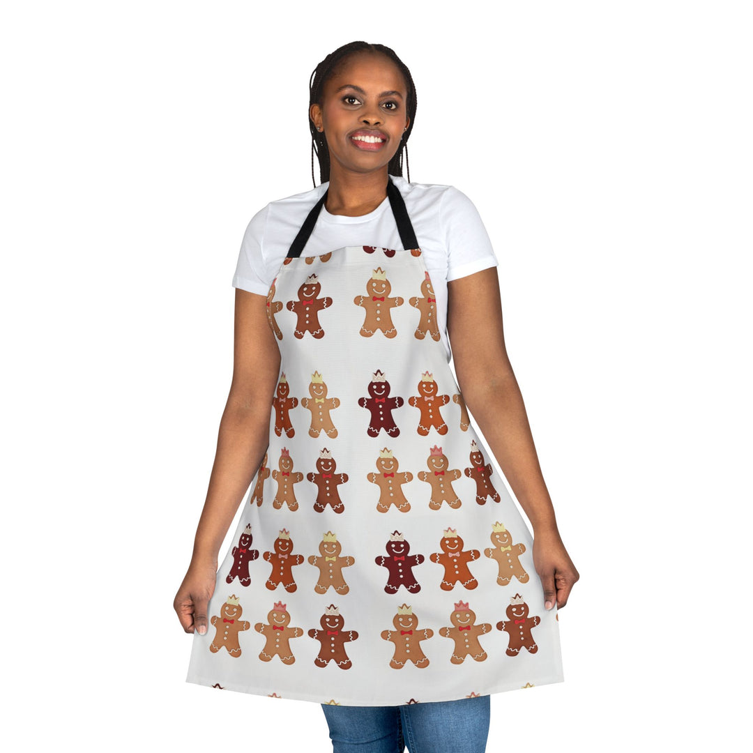 Gingerbread Pattern Apron Holiday Baking Kitchen Apron