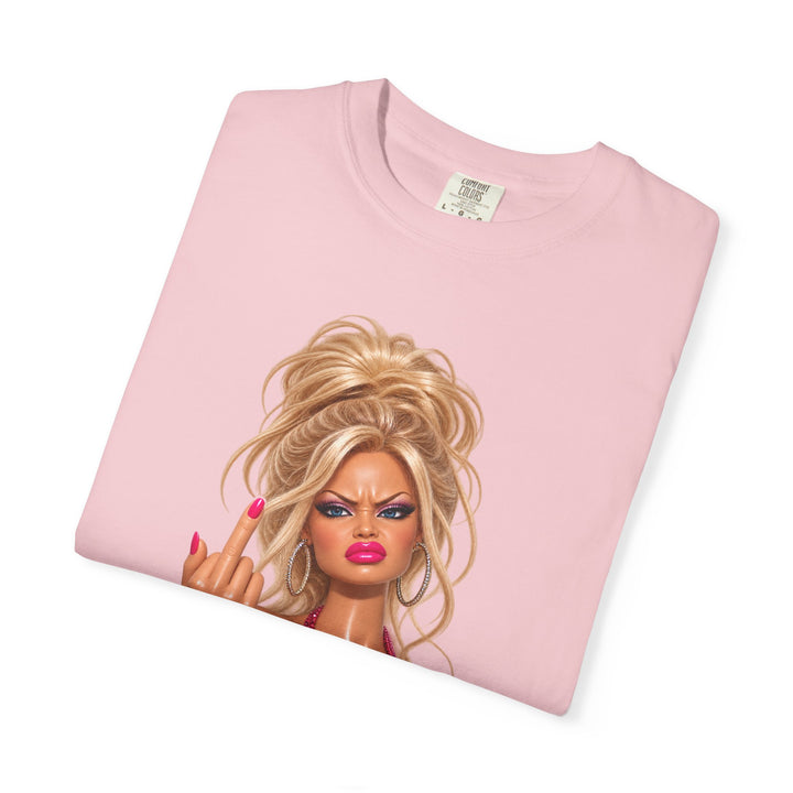 Middle Finger Meme Doll Retro Glam Diva T‑Shirt Sassy Sarcastic Joke Graphic Tee Women Humor Gag Shirt