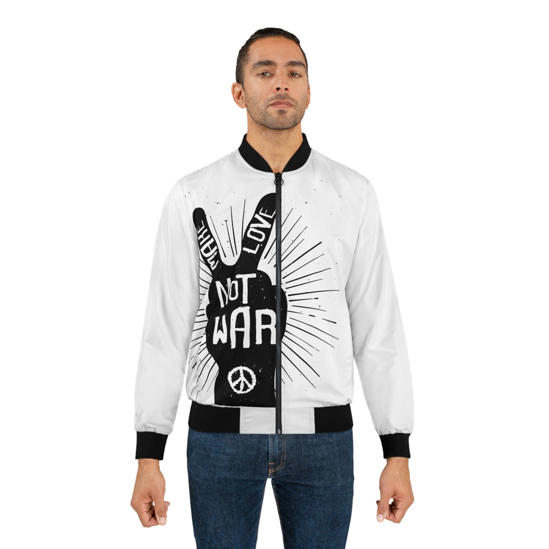 Hand Peace Sign Men's Bomber Jacket