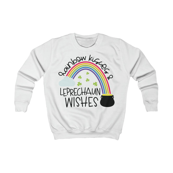 Rainbow Kisses and Leprechaun Wishes Kids Sweatshirt