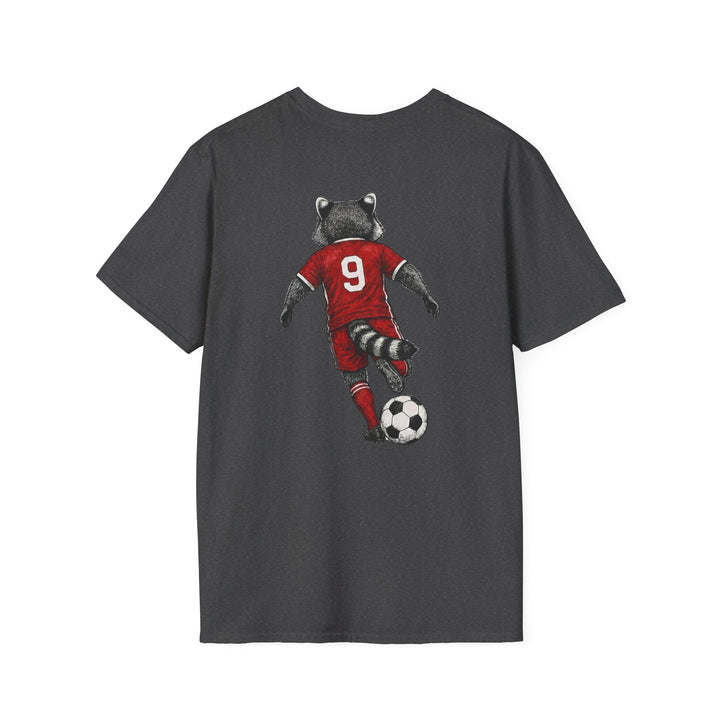 Raccoon Soccer Player T‑Shirt Cute Animal Jersey with Number 9 Unisex